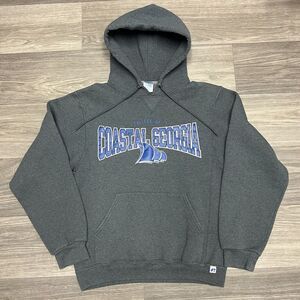 Vintage Russell CCGA Coastal Georgia Hoodie Adult S Gray Blue Sweatshirt College